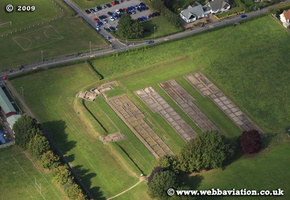 Caerleon Wales site of the Roman Fort Isca Augusta / Isca Silurum aerial photograph 