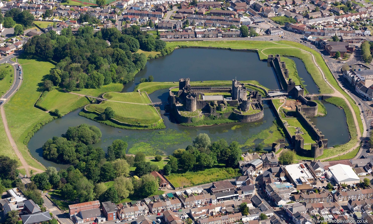 Caerphilly Castle aerial photograph