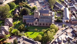 Priory Church of St Mary, Abergavenny aerial photo