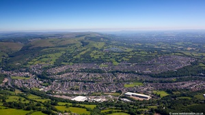 Pontymister & Risca, Newport, Gwent, Wales NP11 aerial photograph