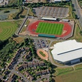 the Wales National Velodrome, Newport Stadium and Newport International Sports Village,, Gwent, Wales aerial photograph