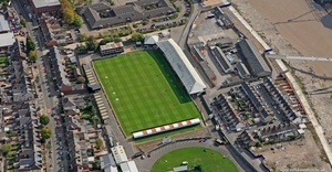 Rodney Parade Stadium Newport, Gwent, Wales aerial photograph
