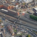 Newport railway station, Gwent, Wales aerial photograph