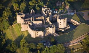 Raglan Castle Wales  from the air