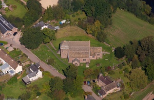 medieval St. Bridget's Church  aerial photo