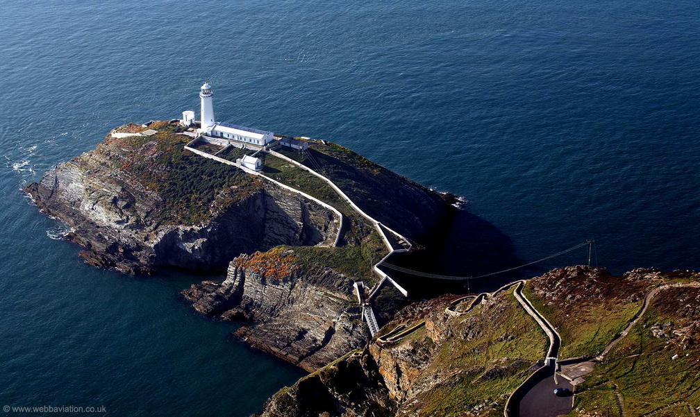 South Stack Lighthouse Anglesey  aerial photograph