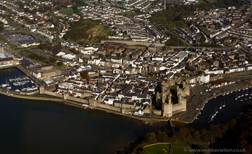 Caernarfon Wales aerial photograph 