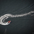  fishing boat at  Caernarfon aerial photograph 