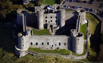 Harlech Castle Wales aerial photograph 