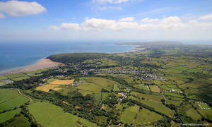 Llanbedrog on the Llŷn  Peninsiula North Wales  aerial photograph