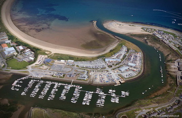 Pwllheli marina on the Llyn Peninsiula North Wales  aerial photograph