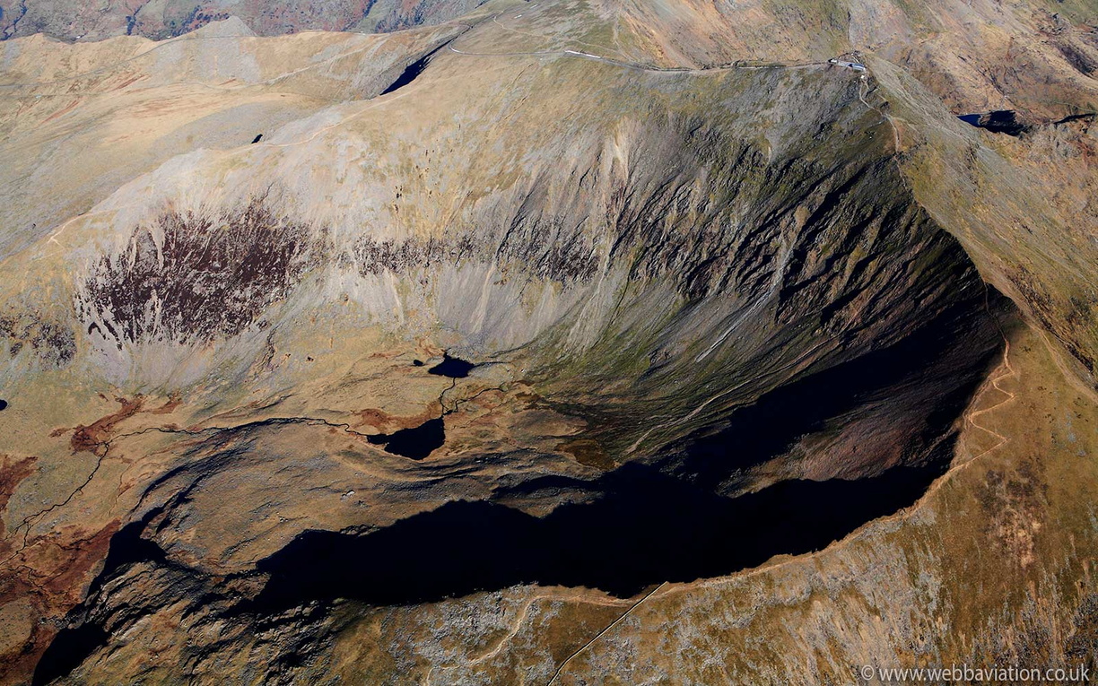 Bwlch Main Snowdon Wales aerial photograph 