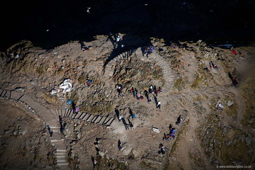 summit of Mount Snowdon  Wales UK, Wales from the air