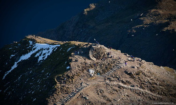  the summit of Mount Snowdon Wales  from the air