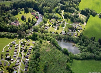 Caer Beris Lodges, holiday accomodation in Builth Wells Powys Wales from the air
