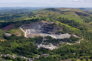 Hanson Aggregates Builth Quarry from the air