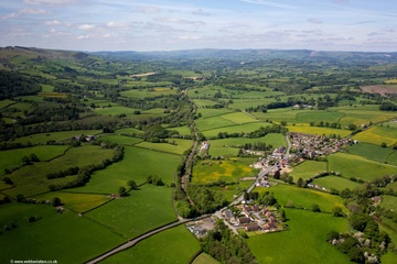 Heart of Wales line Wells Powys Wales from the air