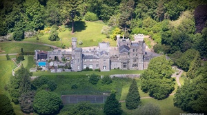Maesllwch Castle from the air