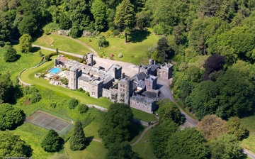Maesllwch Castle from the air
