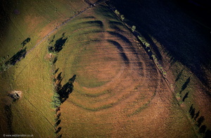Pentre Camp  Iron Age multivallate Hillfort in Powys from the air