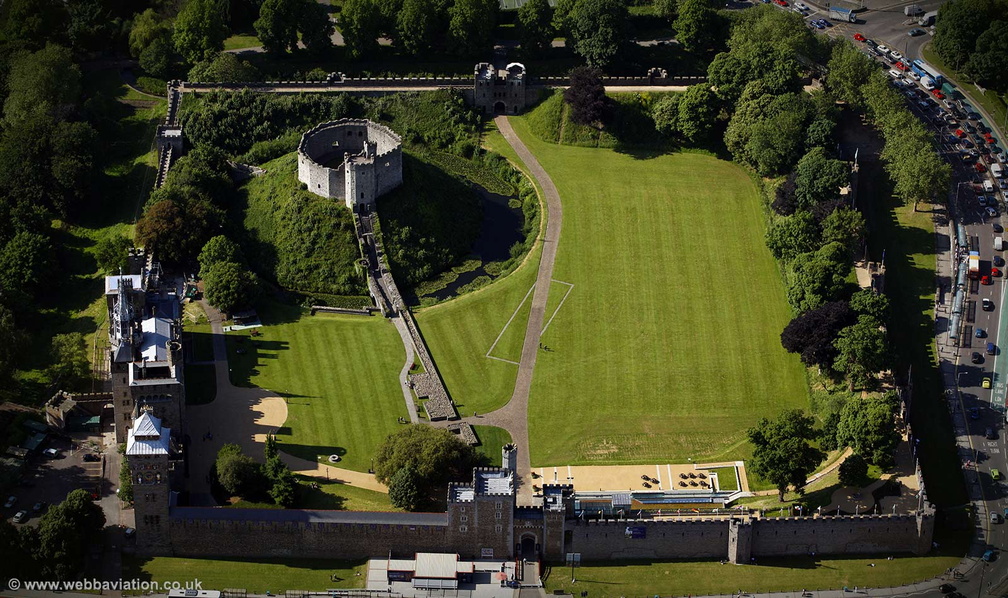 Cardiff Castle aerial photograph