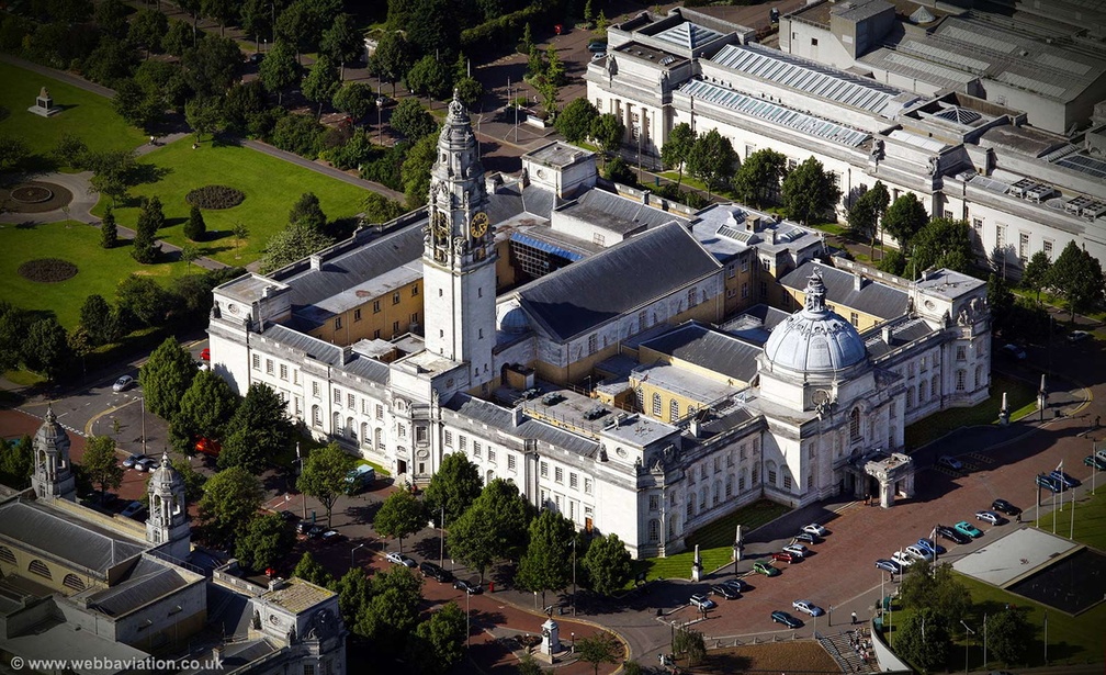 Cardiff City Hall aerial photograph