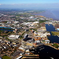Cardiff Docks Wales aerial photograph