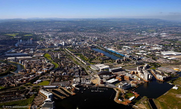 Cardiff Wales aerial photograph