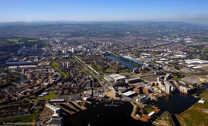 Cardiff Wales aerial photograph
