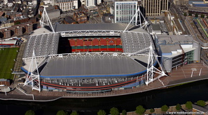  The Millennium Stadium ( Stadiwm y Mileniwm), Cardiff  aerial photo 