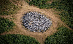 Cefn Bryn Great Cairn from the air