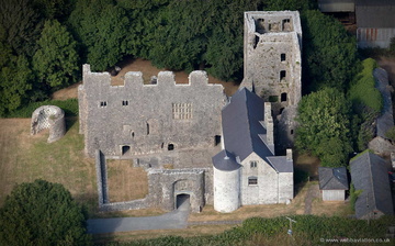 Oxwich Castle from the air  