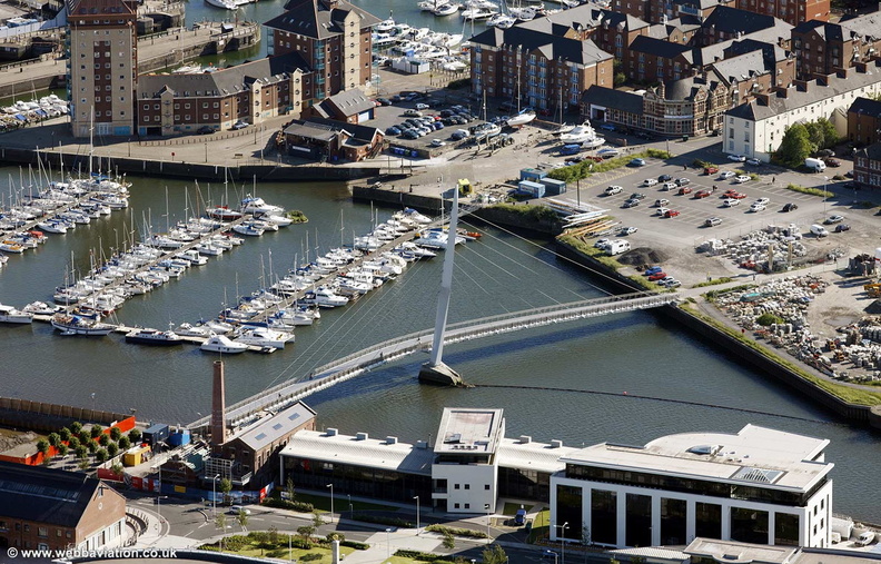 Swansea Sail Bridge Wales aerial photograph
