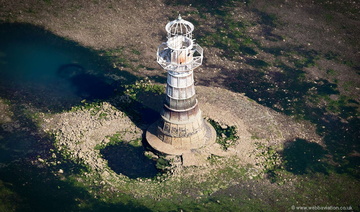 Whiteford Lighthouse on the Gower Peninsular   from the air  
