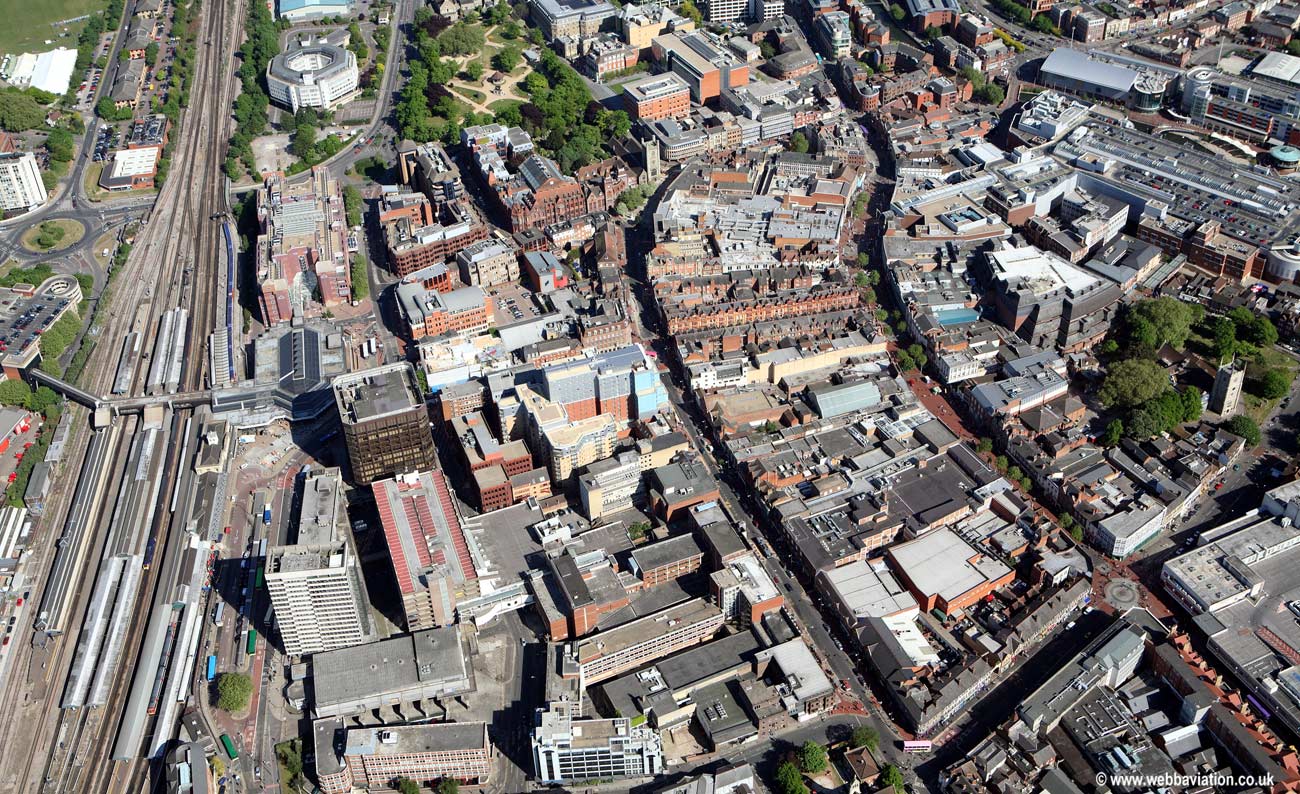 Reading town centre  aerial photograph