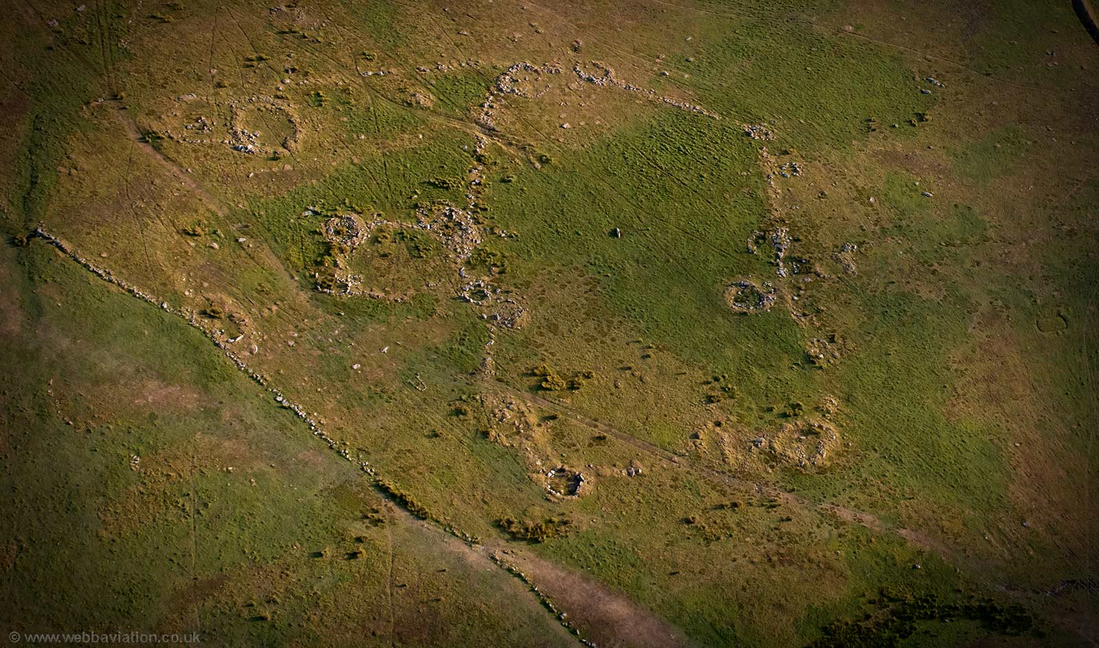Rough Tor prehistoric settlement,  Bodmin Moor  from the air