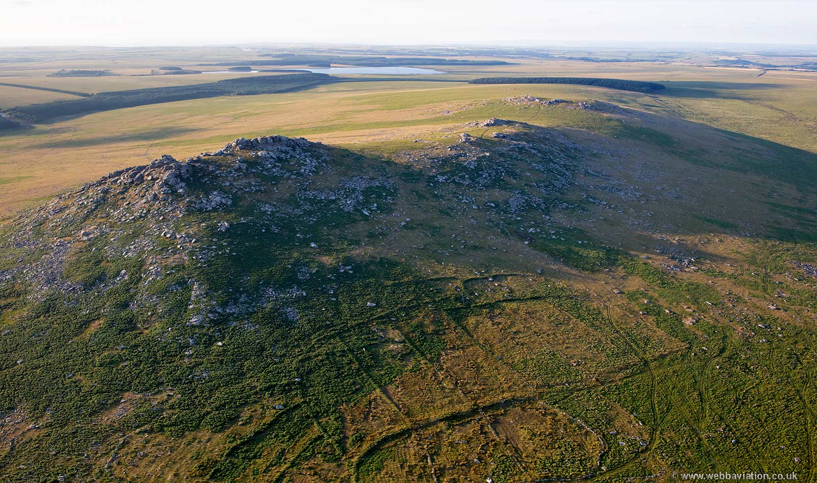 bronze age settlement east of  Rough Tor Bodmin Moor from the air
