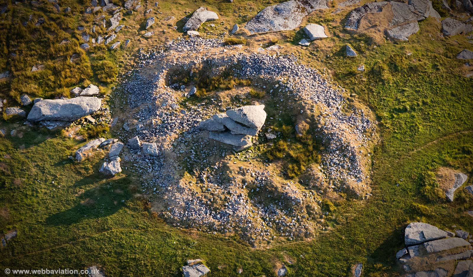 Showery Tor Ring Cairn Bodmin Moor aerial photograph