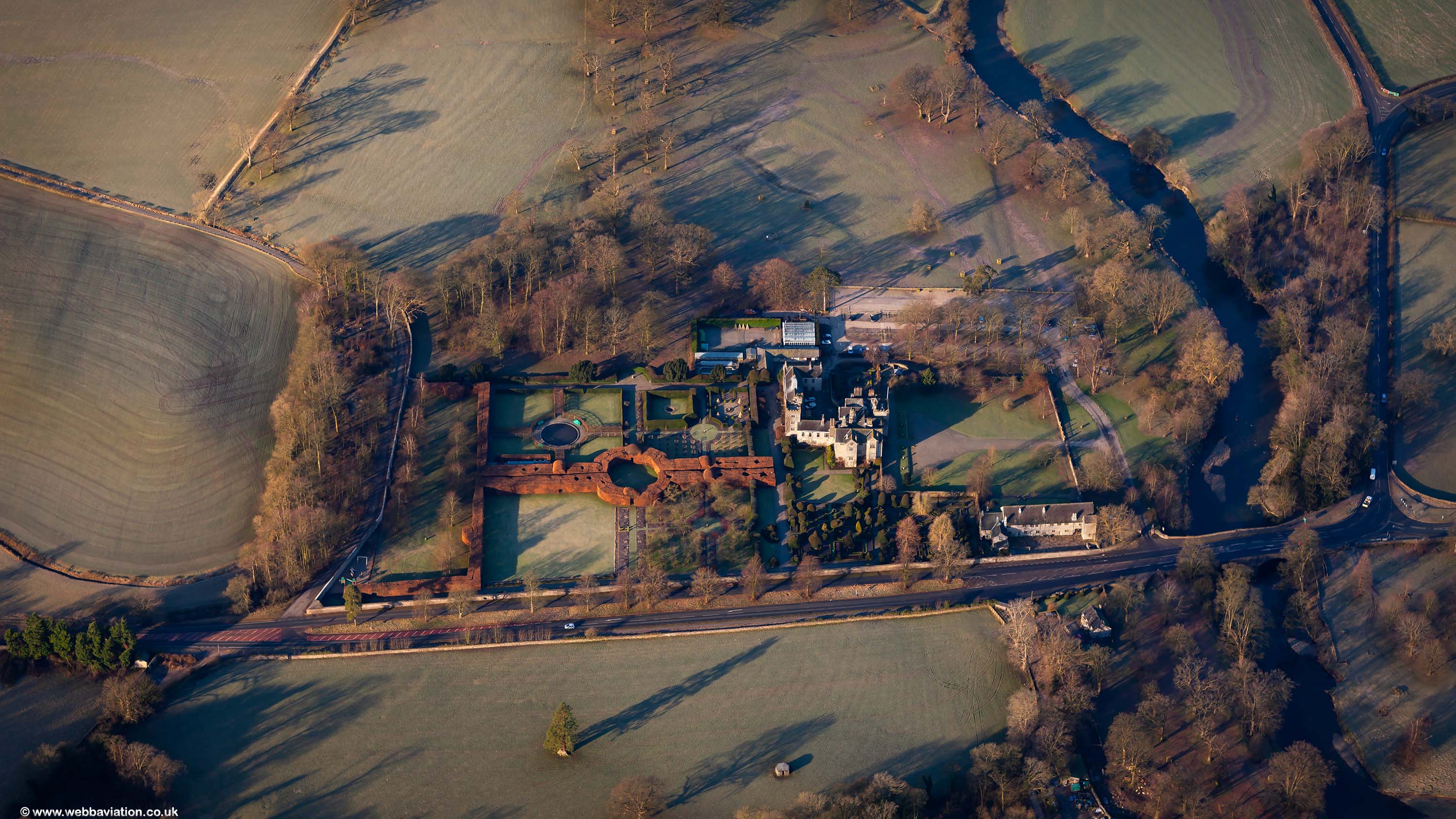  Levens Hall in the Lake District Cumbria UK aerial photograph