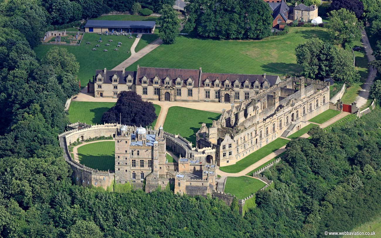 Bolsover  Castle, Derbyshire England aerial photograph