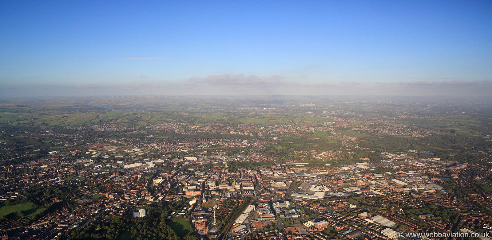 Bolton panorama Bolton from the air