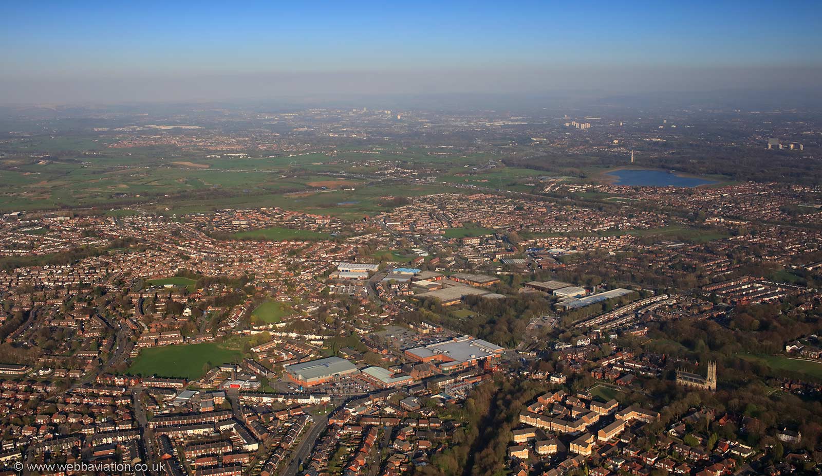 Whitefield Greater Manchester from the air