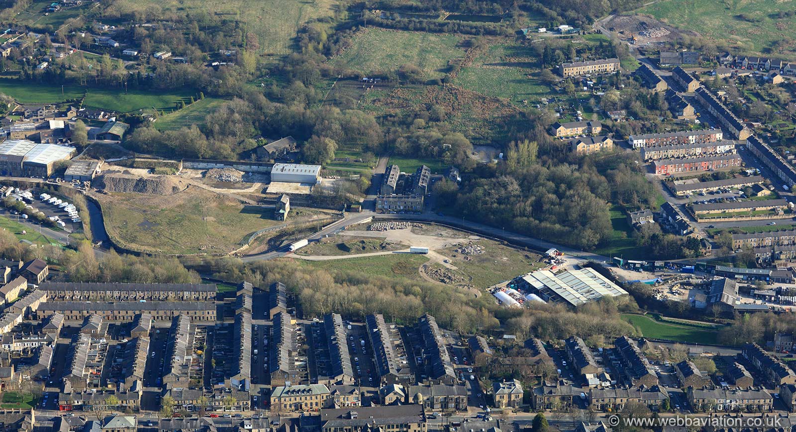 development land in Colne  Lancashire from the air