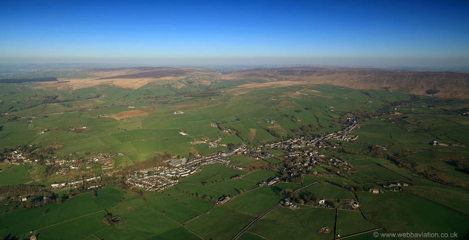 Trawden Lancashire from the air