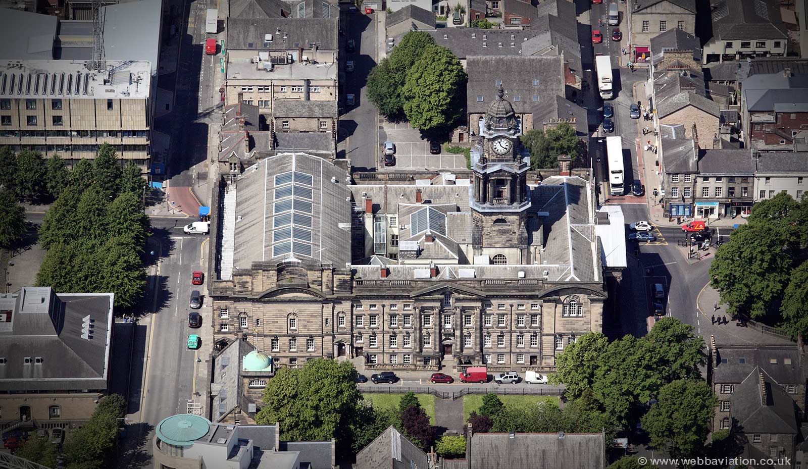Lancaster Town Hall  from the air