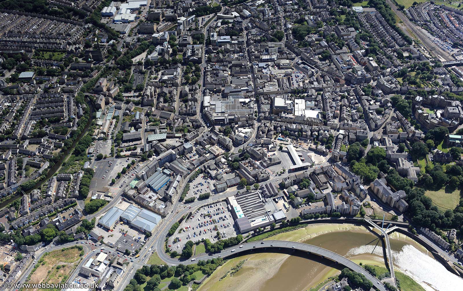 Lancaster town centre from the air