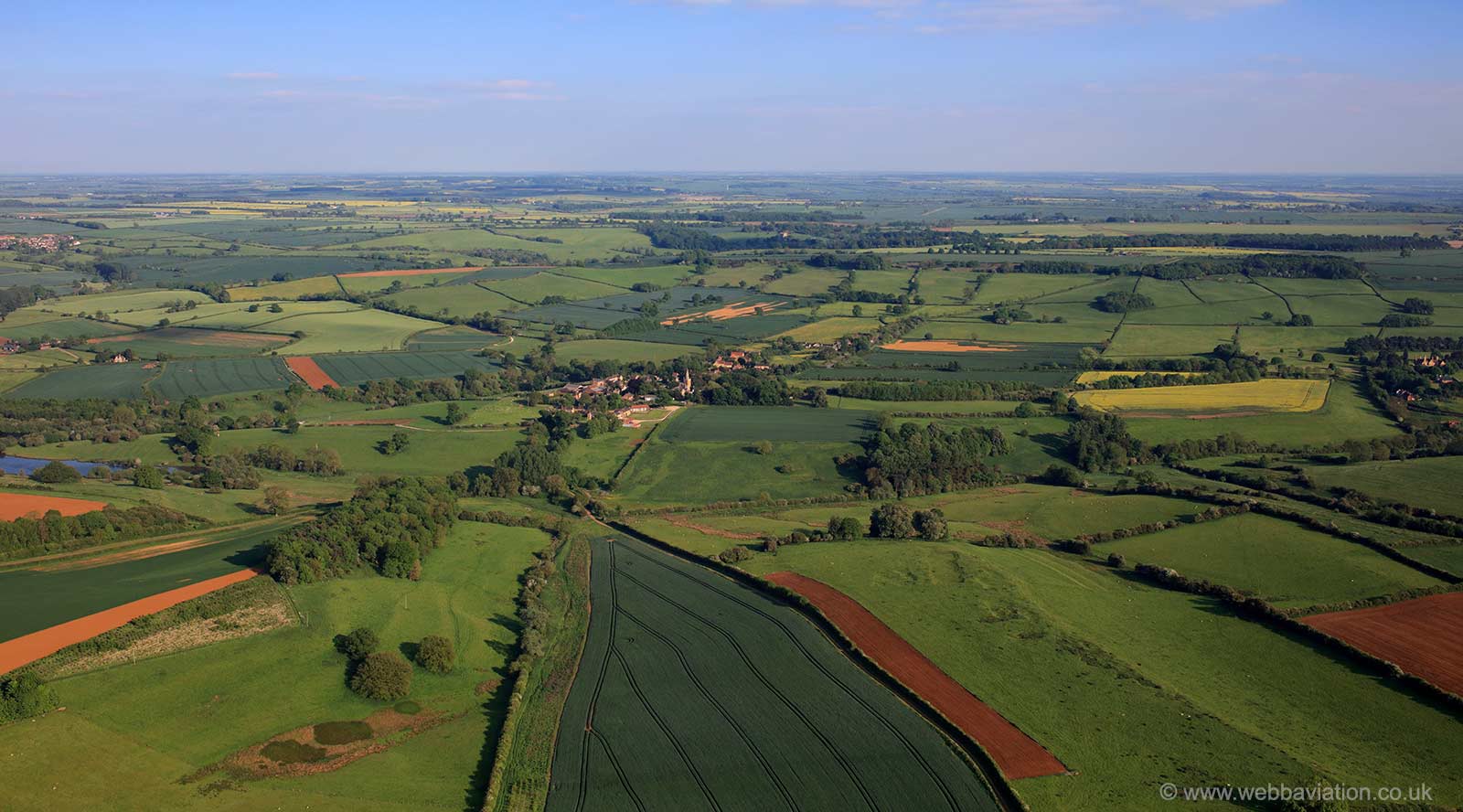  the Leicestershire countryside around the village of  Branston from the air