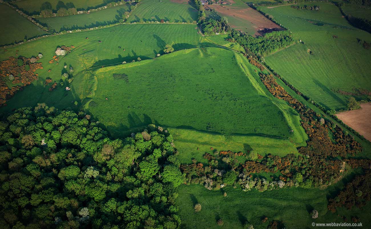 Burrough-on-the-hill late bronze age / early  iron age Univallate hill fort i aerial photograph