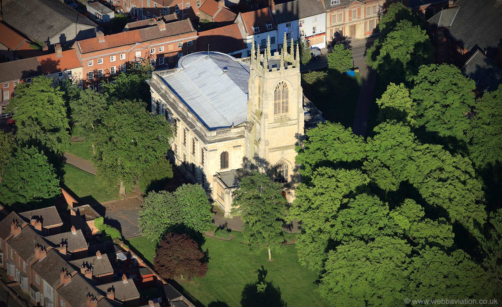 All Saints Church, Gainsborough from the air