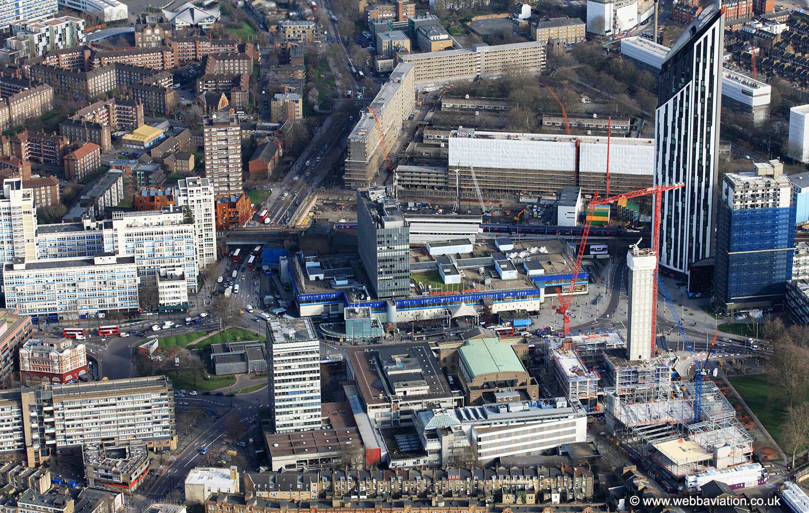 Elephant & Castle Shopping Centre London from the air